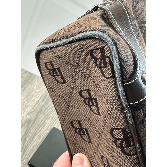 Dooney & Bourke Monogram Brown/Chocolate Small Hobo Shoulder Bag Authentic - Picture 6 of 16